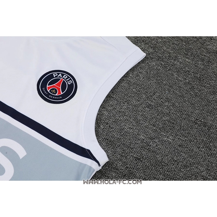 Camiseta de Entrenamiento Paris Saint-Germain 2022-2023 Sin Mangas Blanco y Gris